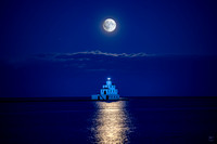 Worm Moon Manitowoc Lighthouse Landscape